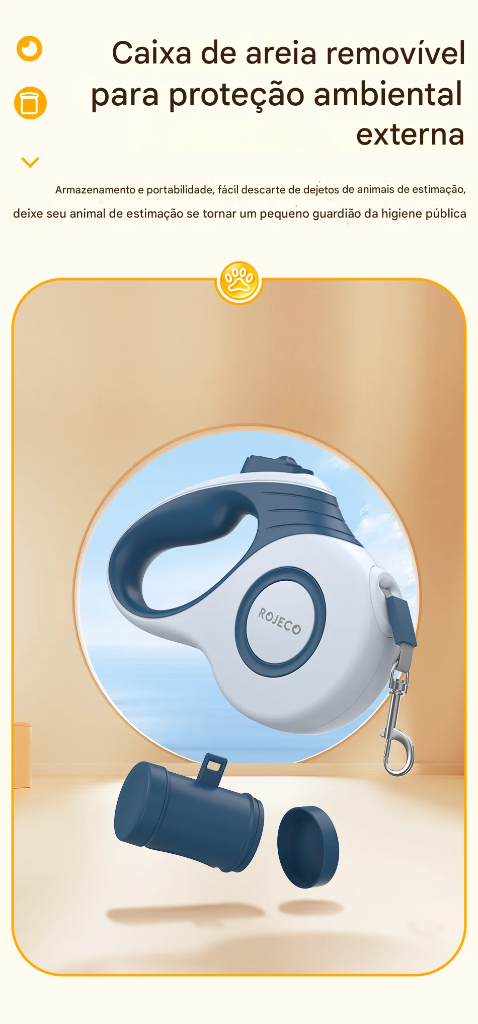 Coleira guia retrátil ROJECO para passeio - imagem 3