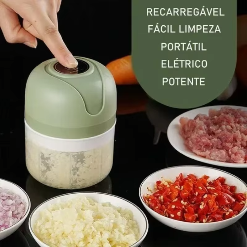 mini processador el&eacute;trico port&aacute;til usb triturador alimentos 250ml