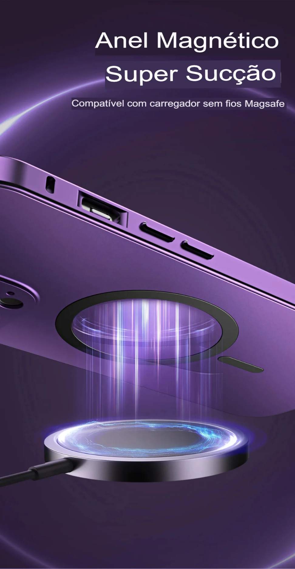 Capa Magnética de Alumínio com Proteção Premium MagSafe