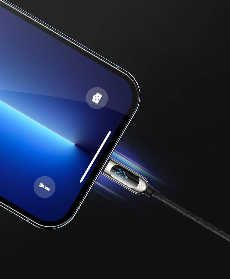 Cabo USB C PD 20W para iPhone com Display Baseus