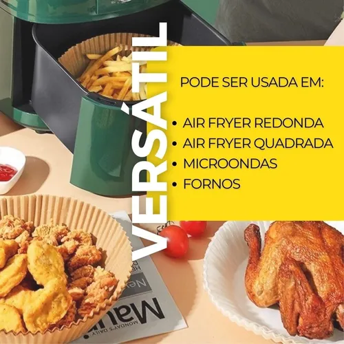 50 Papel Descartável Air Fryer Forro Forma Antiaderente Kit