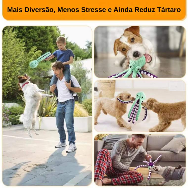 Brinquedos de polvo com som para c&atilde;es, sem enchimento de papel enrugado. Trabalha a mente e a higiene bucal do seu amiguinho peludo. Frete Gratis - Elite Comerce