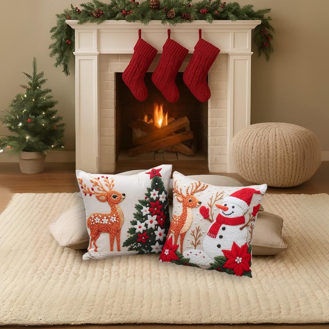 Kit de 4 capas de almofada Natal Encantado