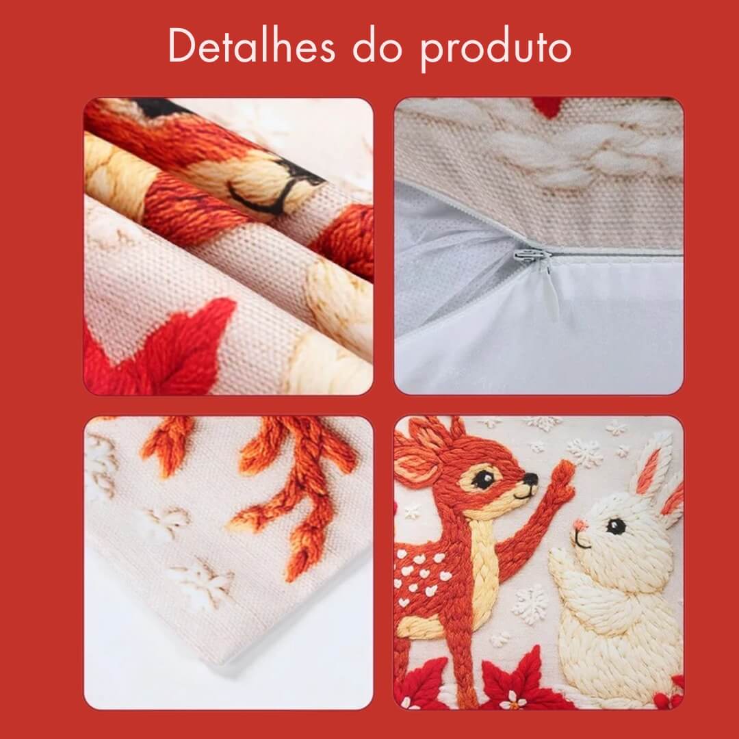 Kit de 4 capas de almofada Natal Encantado