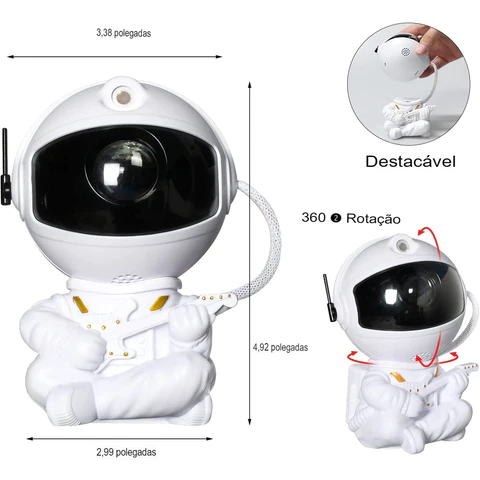 Projetor, astronauta, decoração, galáxia