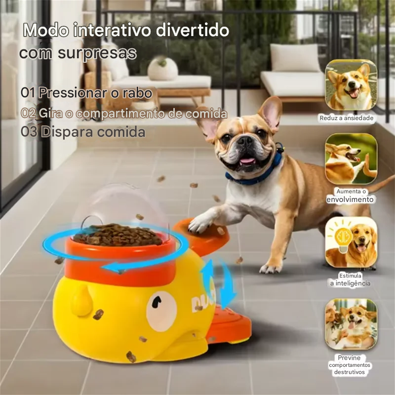 Brinquedo dispensa ra&ccedil;&atilde;o para c&atilde;es com botao/alavanca - visual