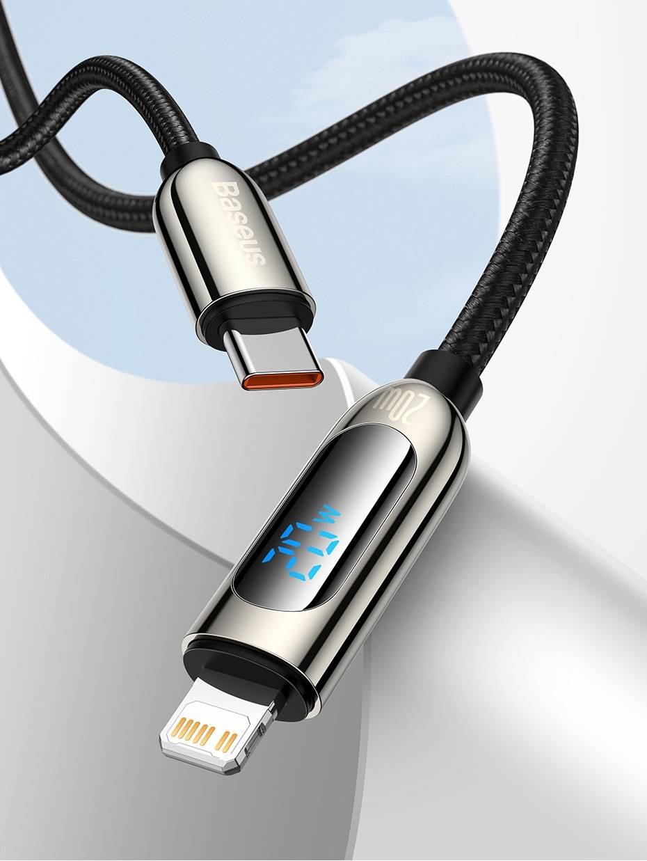 Cabo USB C PD 20W para iPhone com Display Baseus