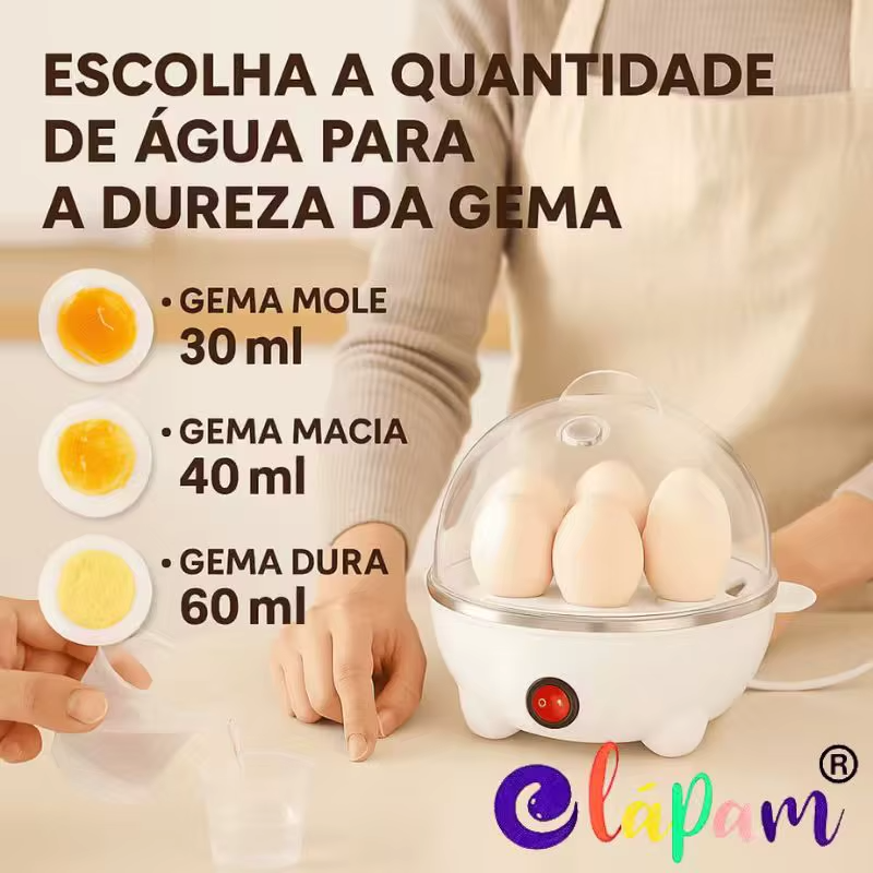 cozedor ovos compacto port&aacute;til cozinha