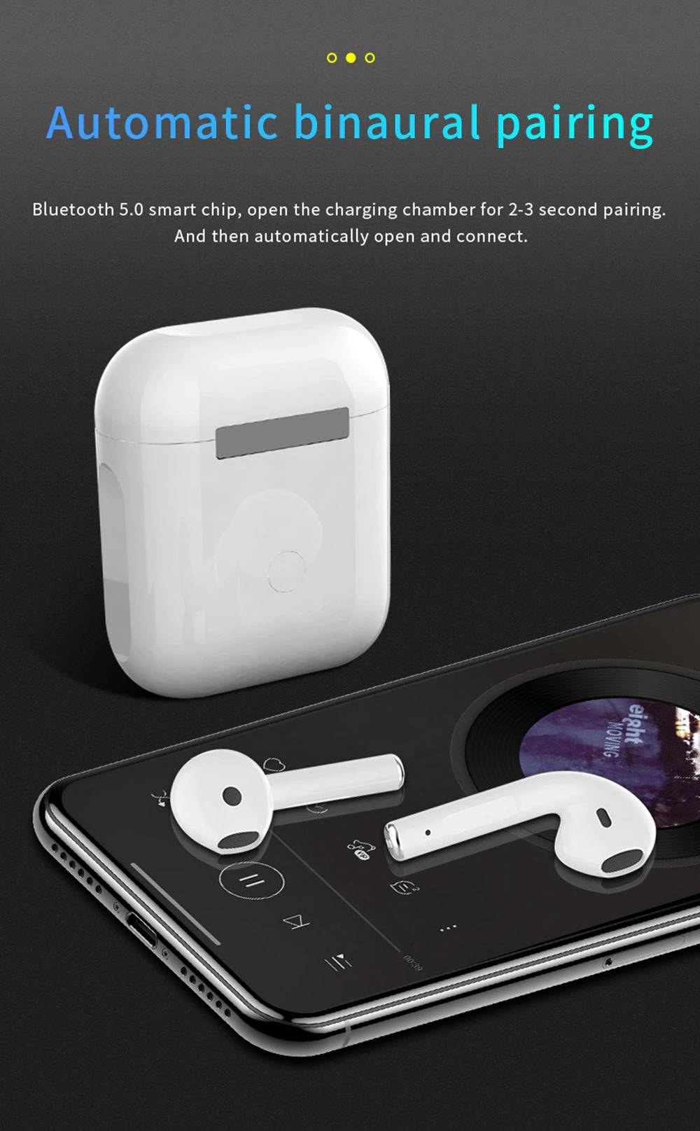 i12 TWS Bluetooth Earphone Touch Control Wireless Earbuds 1:1 Size Better  Than i9 i10 i30 for iPhone Xiaomi - buy i12 TWS Bluetooth Earphone Touch  Control Wireless Earbuds 1:1 Size Better Than