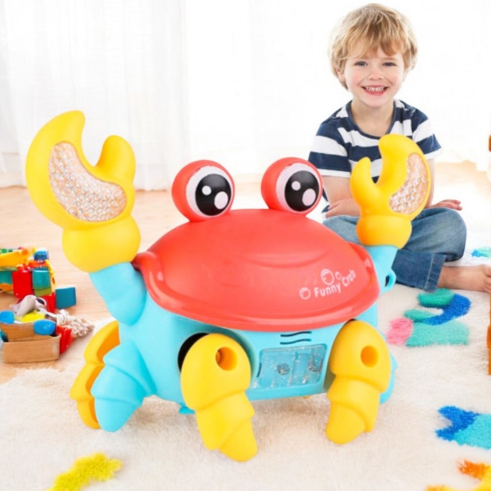 Brinquedo Caranguejo Fujão Musical Som Luz que se Movimenta Interativo | Shopee Brasil