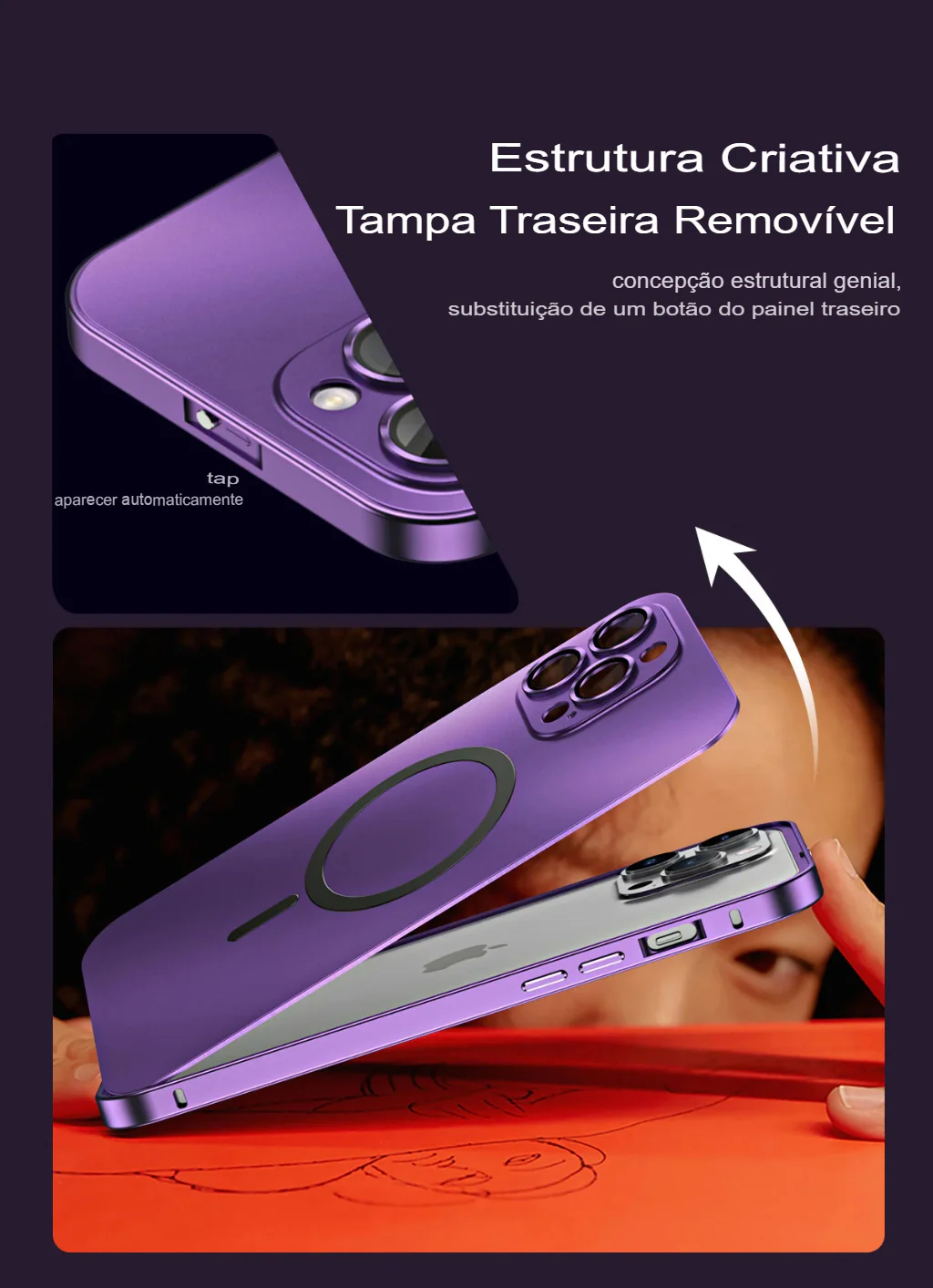 Capa Magnética de Alumínio com Proteção Premium MagSafe
