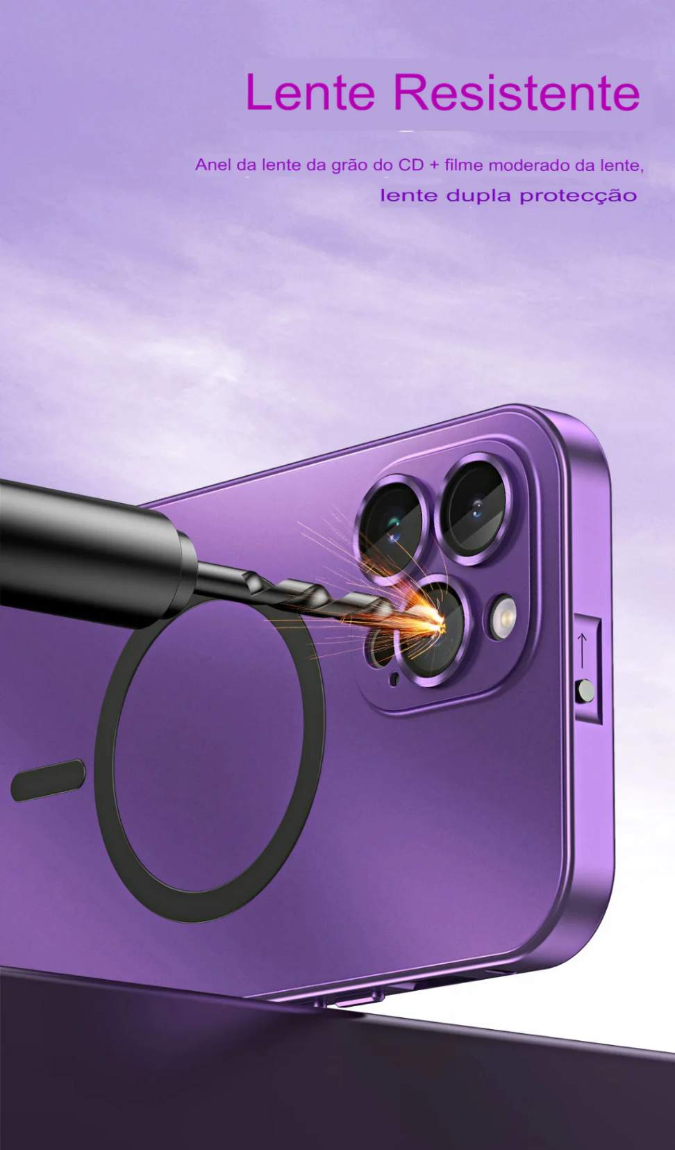 Capa Magnética de Alumínio com Proteção Premium MagSafe