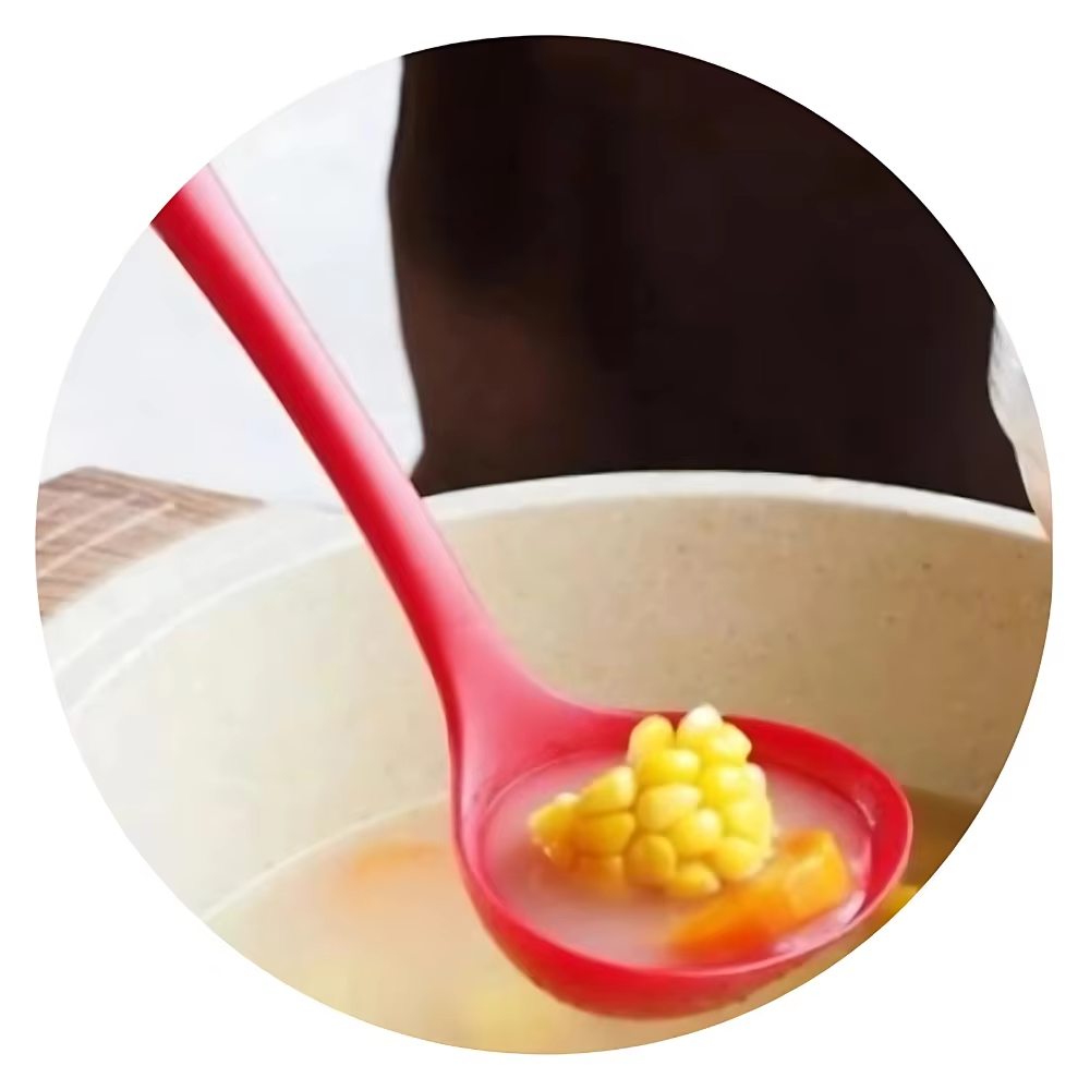 concha silicone cozinha sopa antiaderente resistente calor vermelha