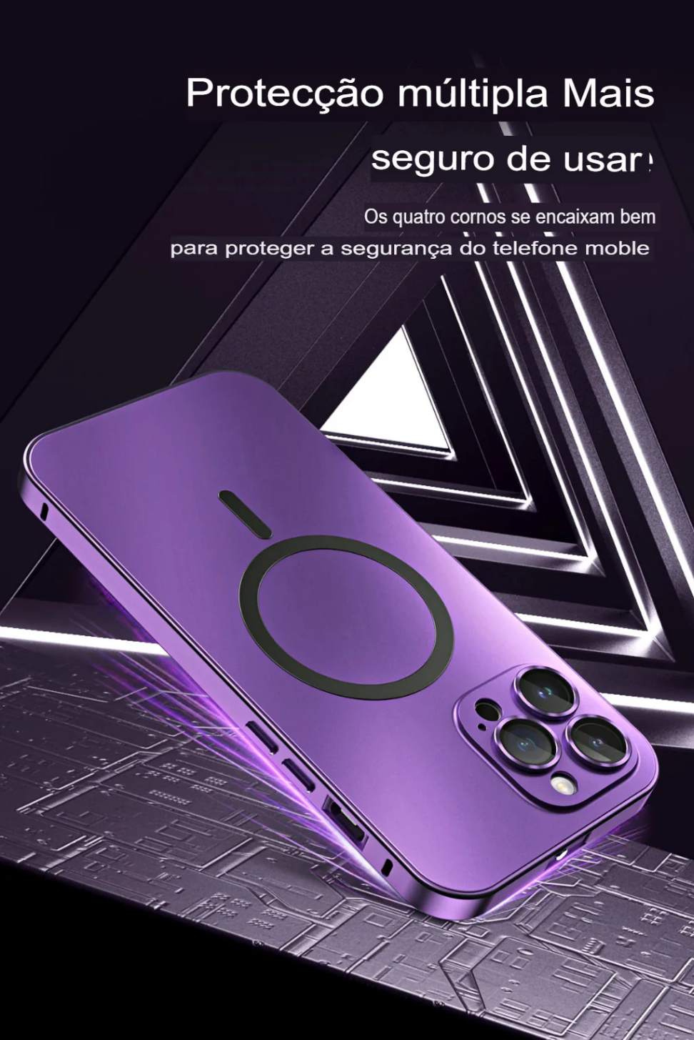 Capa Magnética de Alumínio com Proteção Premium MagSafe