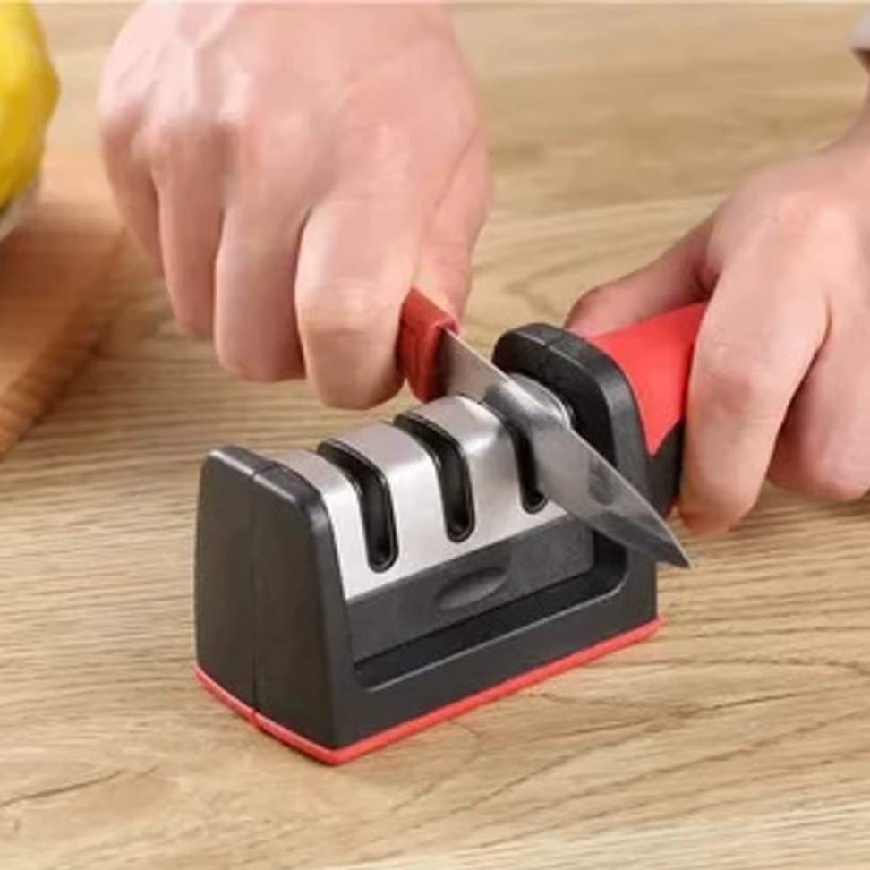 afiador de facas portátil cozinha cabo ergonomico
