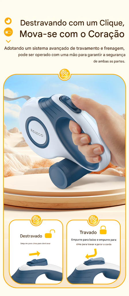 Trela retrátil ROJECO em nylon - detalhes - imagem 5