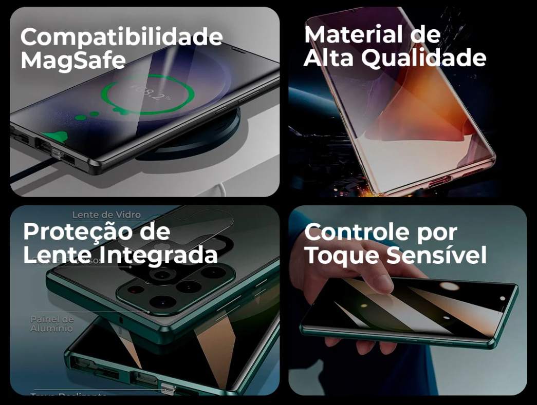 Case Samsung Magnética Blindada - Dupla Proteção 360º