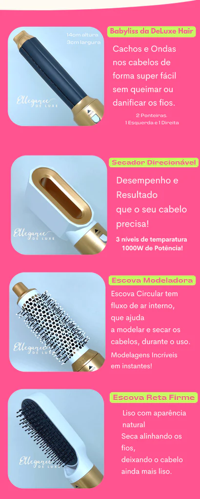escova 5 em 1 deluxe hair original ellegance de luxe - dyson