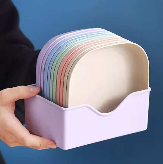 pratos pequenos cozinha moderno pastel organizador compacto