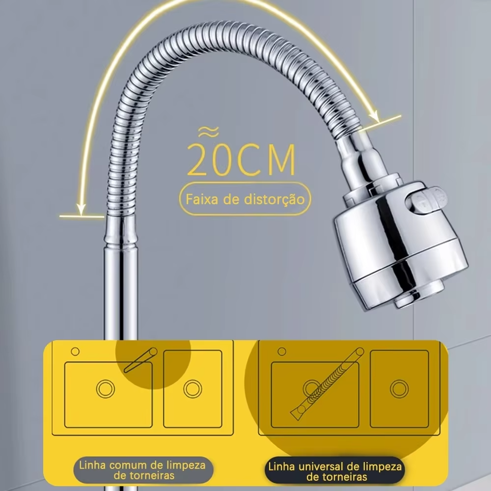 torneira gourmet flexivel 360 cozinha cromada moderna pia