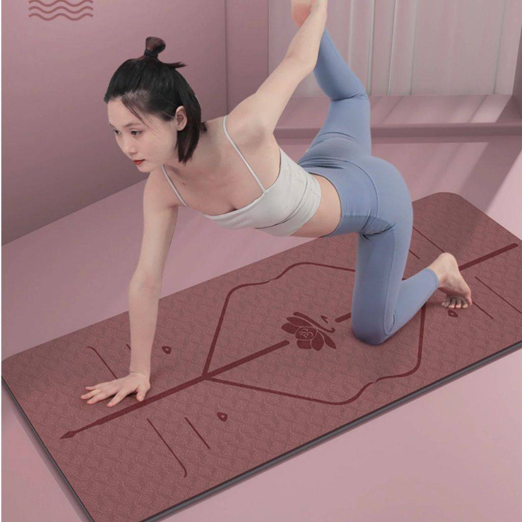 Tapete de Yoga TPE Alinhamento Para Ginástica
