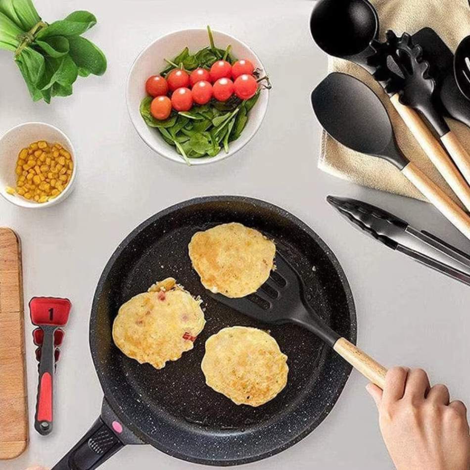 kit utensilios cozinha silicone resistente calor antiaderente