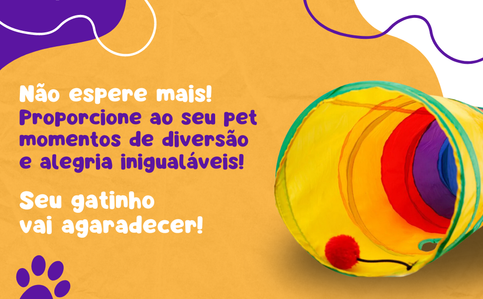 Brinquedo Interativo Para Gatos Pets Túnel Labirinto Colorido com Bolinha : Amazon.com.br: Pet Shop