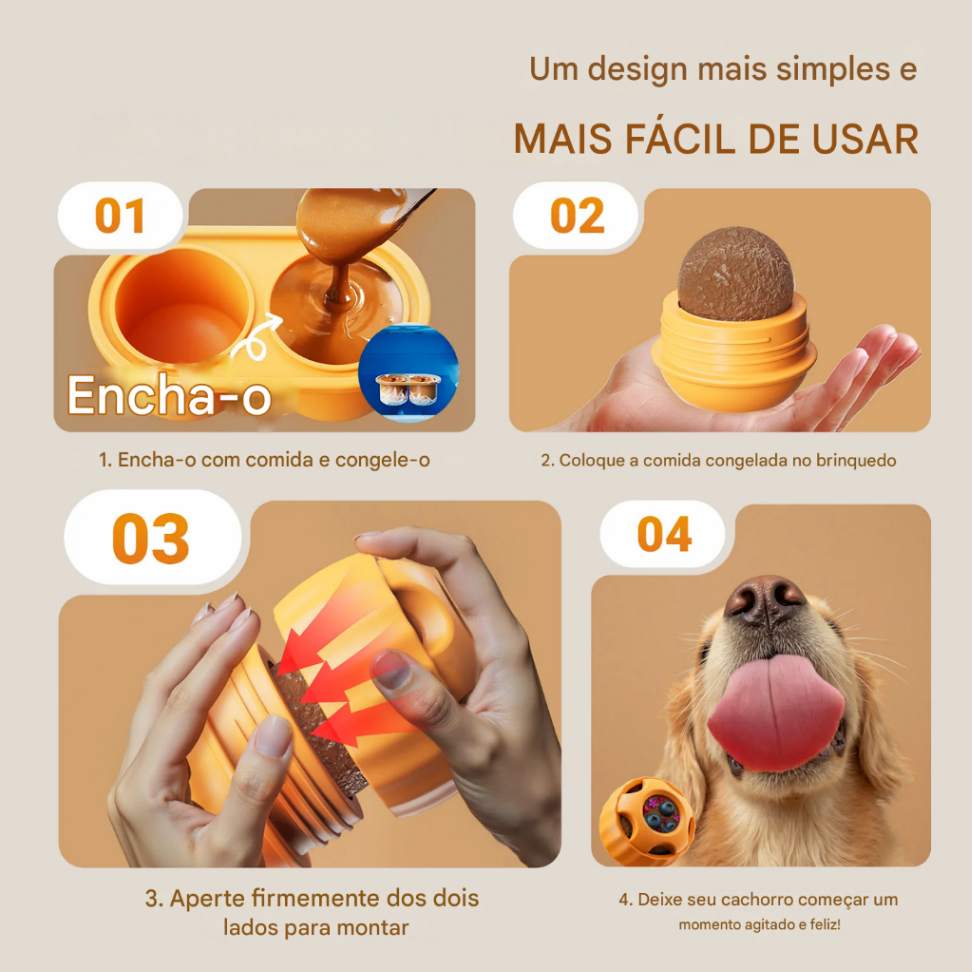 Kit brinquedo reche&aacute;vel para c&atilde;es com bandeja de moldes de petiscos - visual