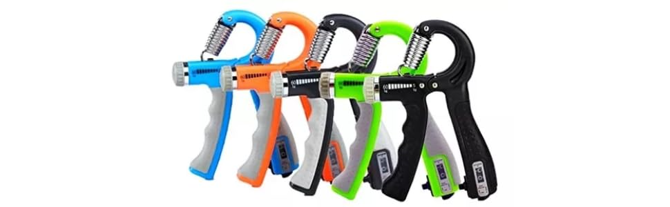 Varios hand grip juntos com cores sortidas