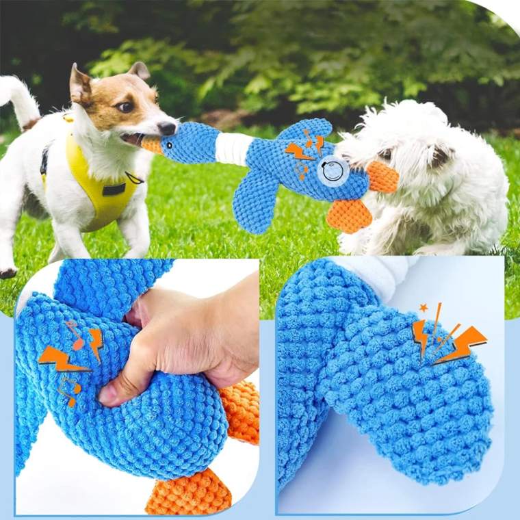 O Ganso Brincalhão emite um som que distrai e busca atenção do seu amiguinho peludo, alivia a tensão e espera até que você volte e ainda ajuda com hálito do fofuxo. Frete Gratis - Elite Comerce