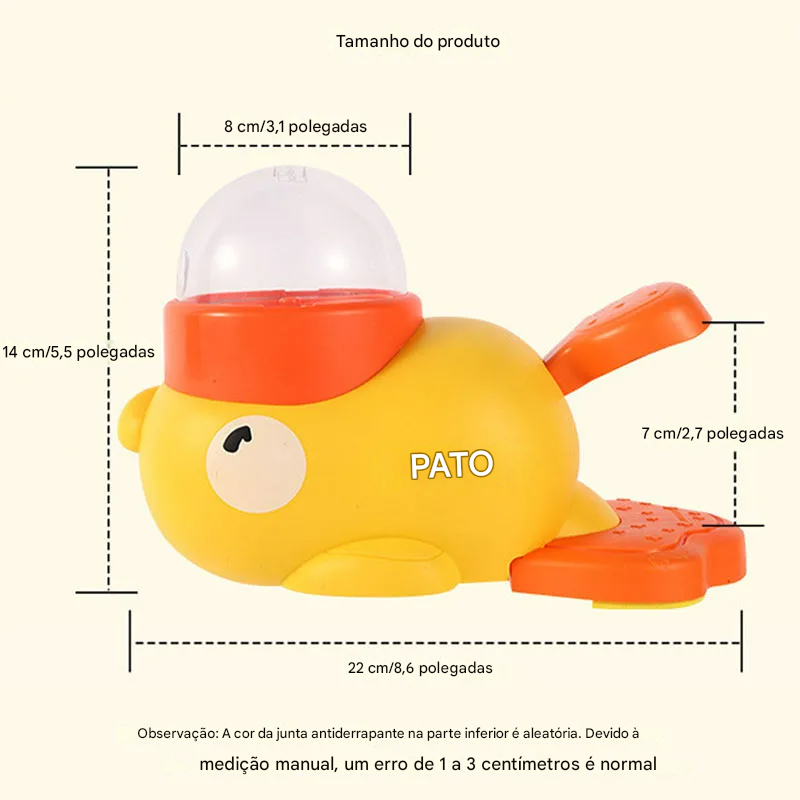 Brinquedo interativo para c&atilde;es tipo alimentador pato com tampas de sa&iacute;da 12mm 16mm 20mm
