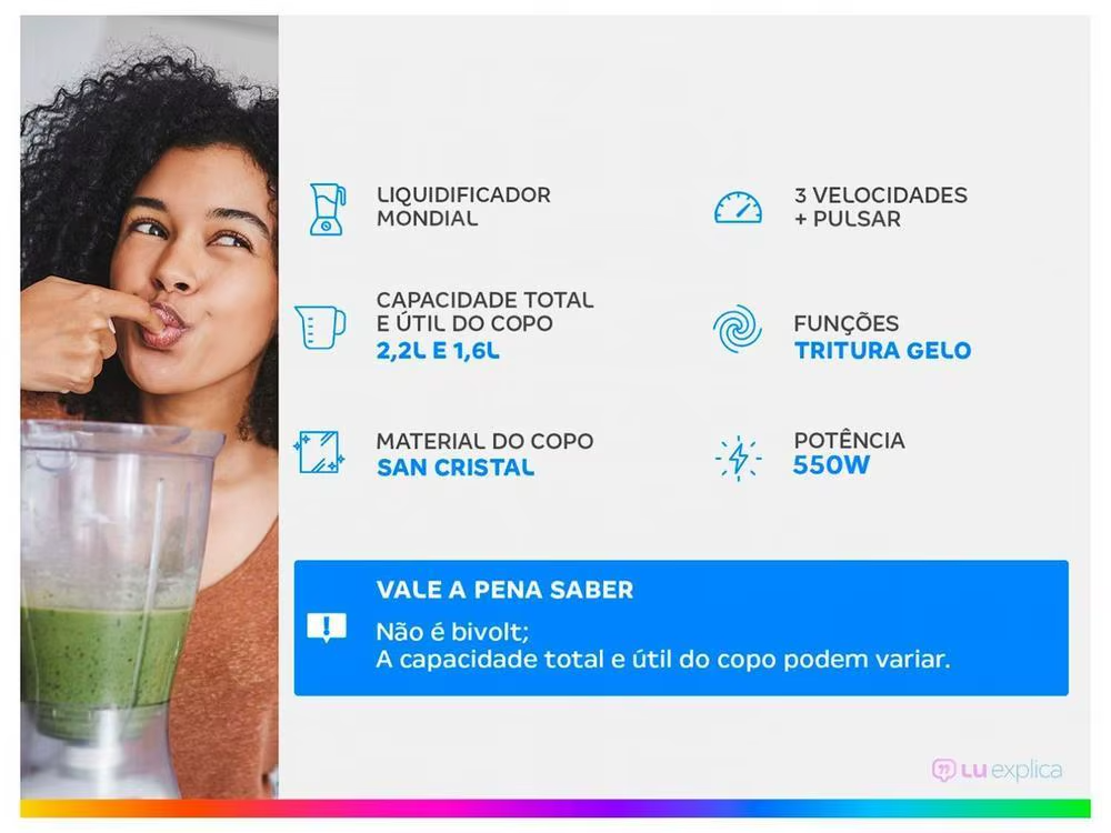 liquidificador potente triturar gelo frutas verduras cozinha