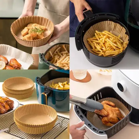 200 Forma Para Airfryer Papel Descartável Antiaderente Fritadeira Assadeira e Forno