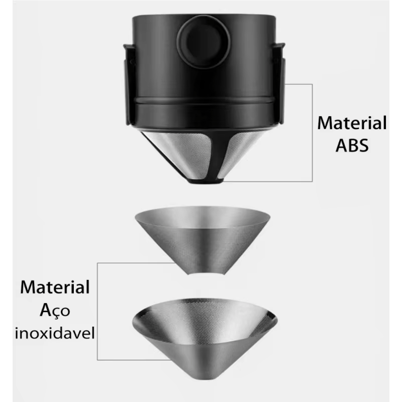 cafeteira portátil filtro café manual viagem inox