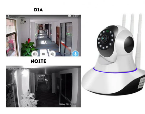 Câmera de Segurança IP 3 Antenas Wireless Sem Fio WI-FI HD