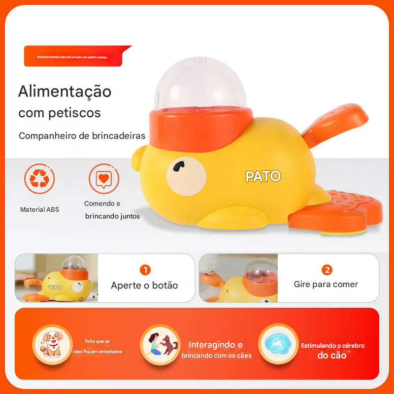 Brinquedo interativo alimentador pato para c&atilde;es - imagem do produto