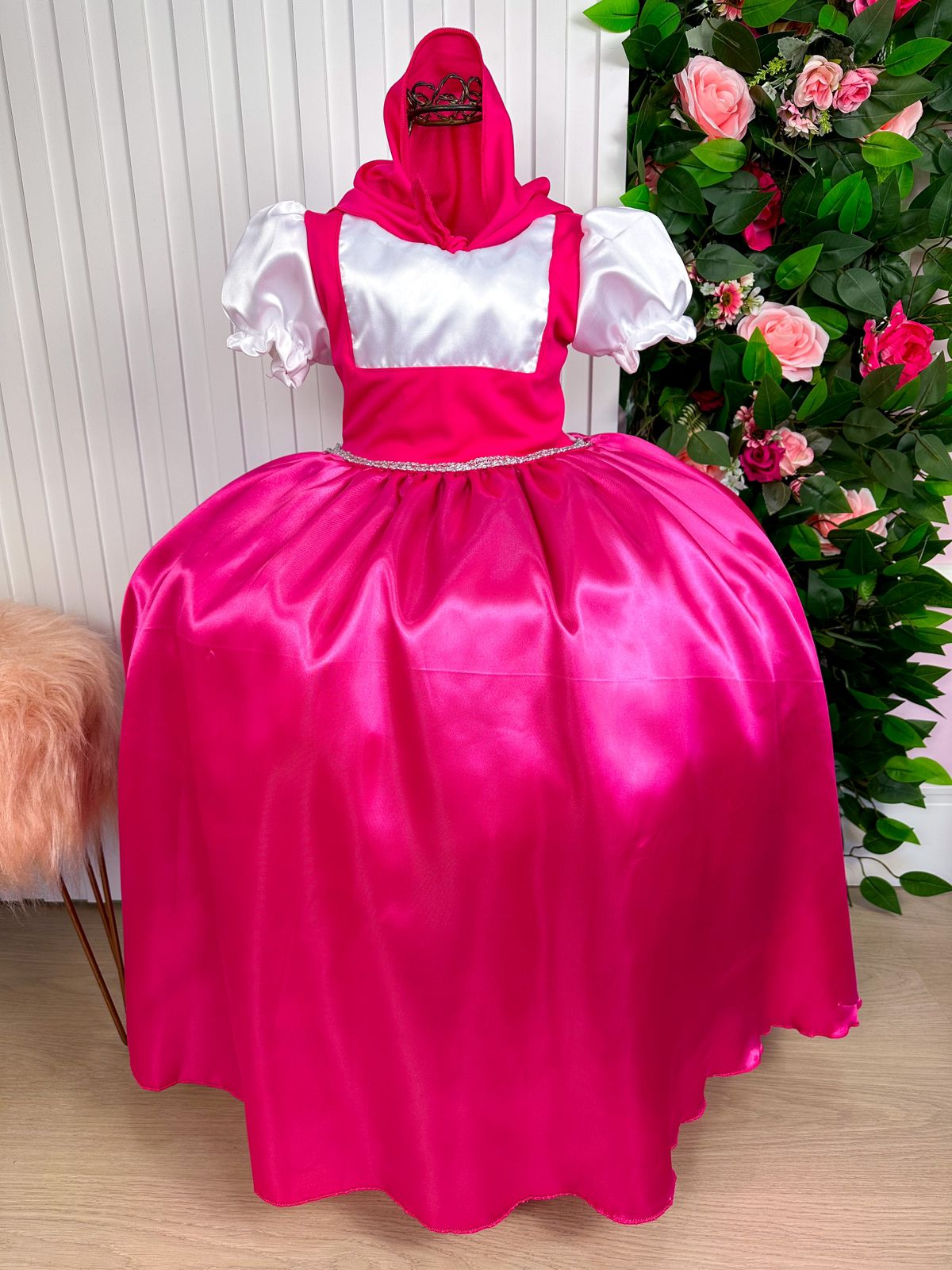 Fantasia Princesa Belli Salopete Pink Camisa Branca (FTSPRNCBELLTMCMSHEURSO)