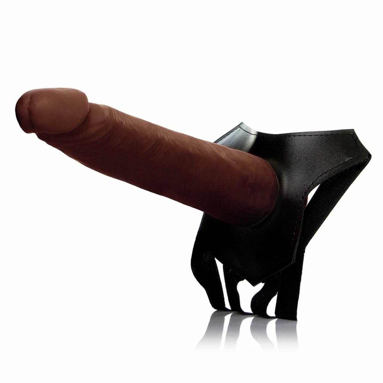 Cinta Strap On com Pênis Realístico 18,5cm x 4cm - Marrom (00317)