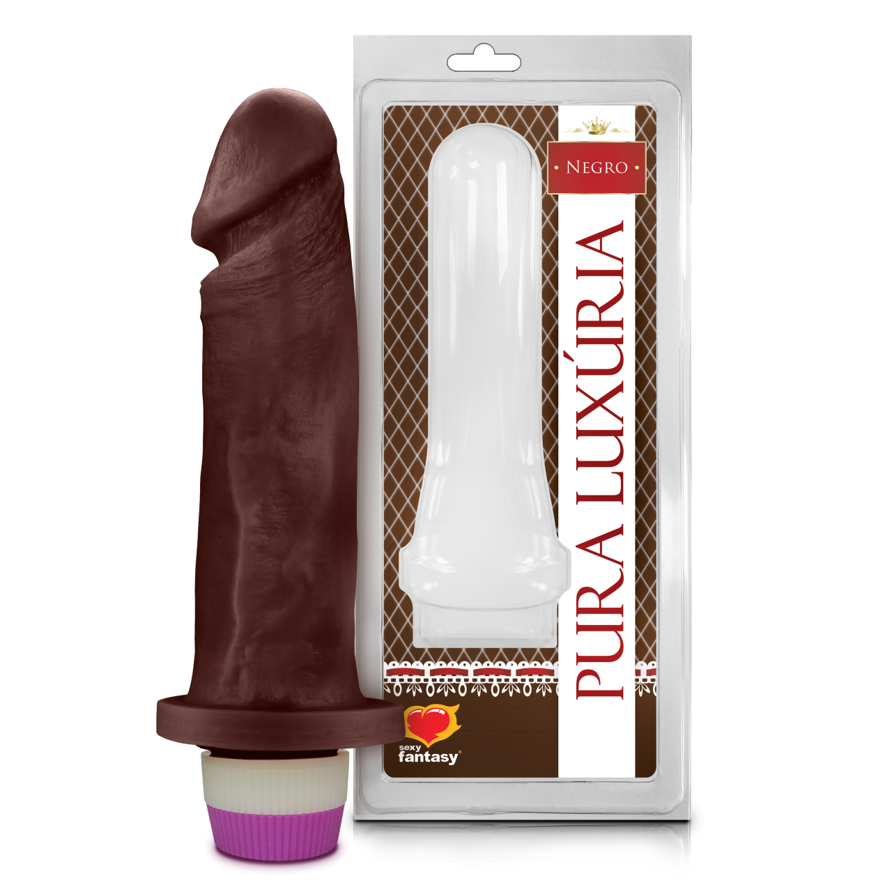 Prótese Realística com Vibro 18 cm x 4,5 cm - Marrom (001407)