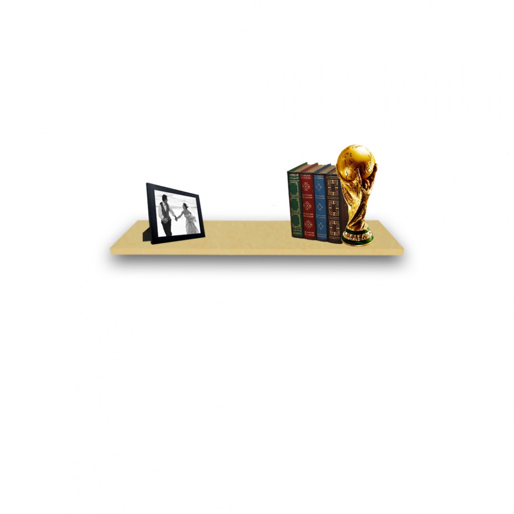 Prateleira Simples 20x20 cm Com Suporte Em Mdf Natural (74763)