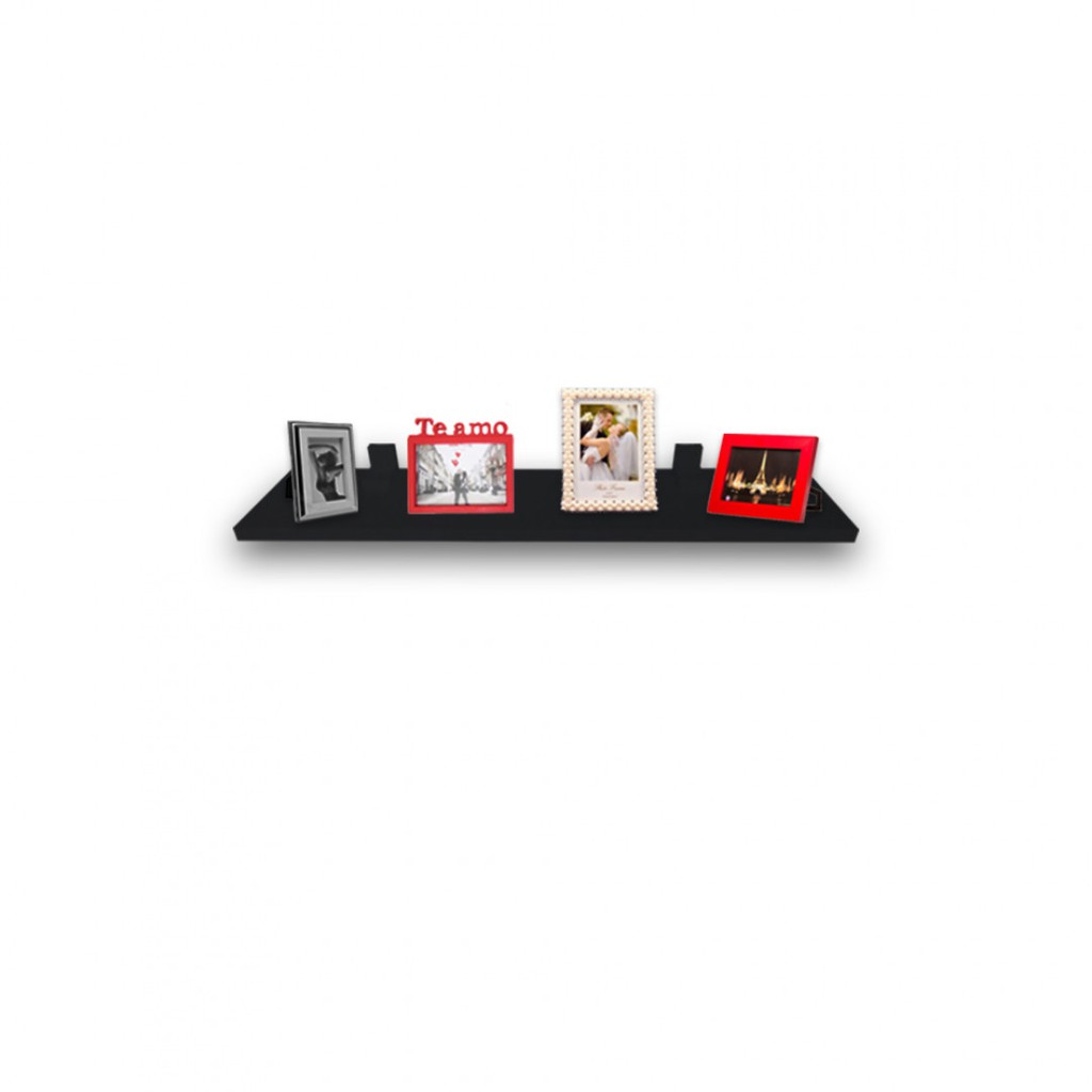 Prateleira Simples 40x20 cm Com Suporte Em Mdf Preto (74817)
