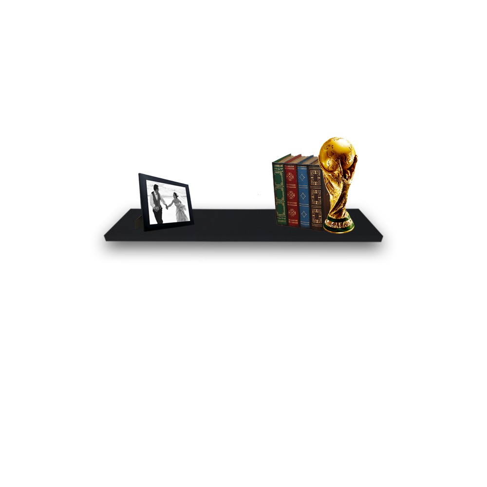Prateleira Simples 40x15 cm Com Suporte Em Mdf Preto (63276)