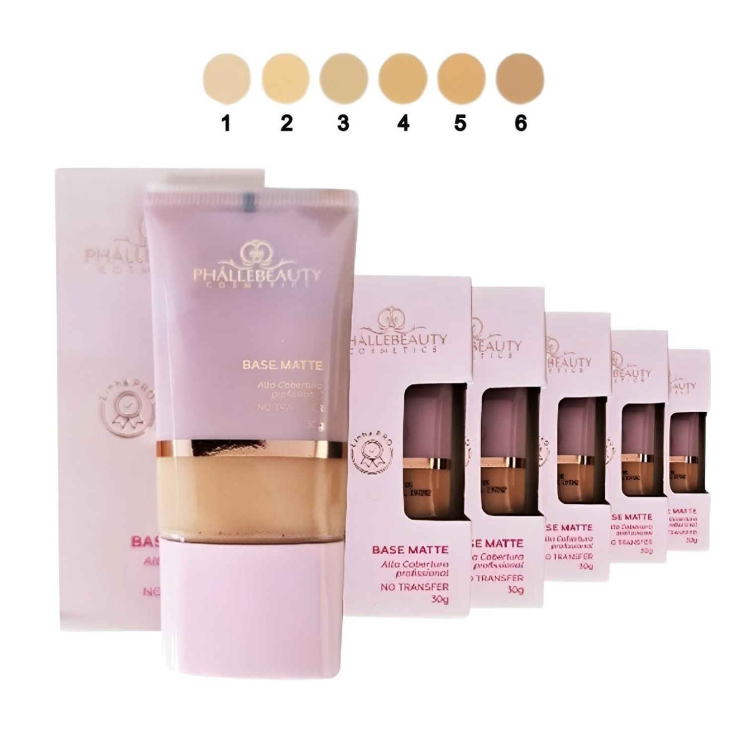 Base Matte Alta Cobertura Profissional Phallebeauty (78484978)