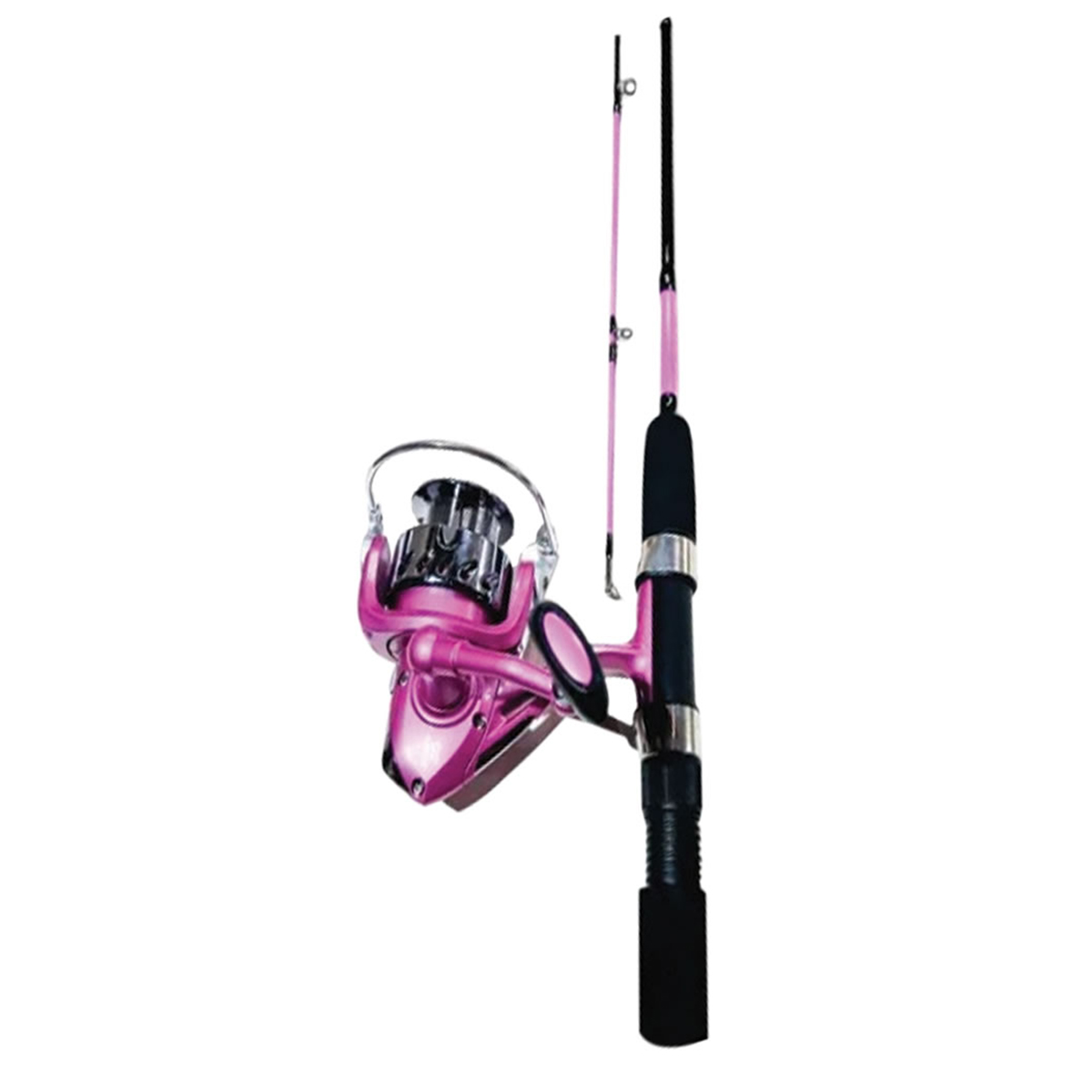 KIT DE PESCA ROSA MOLINETE CARINA 3000 COM VARA 1,5M 10-20 LB 2 PARTES (32271)