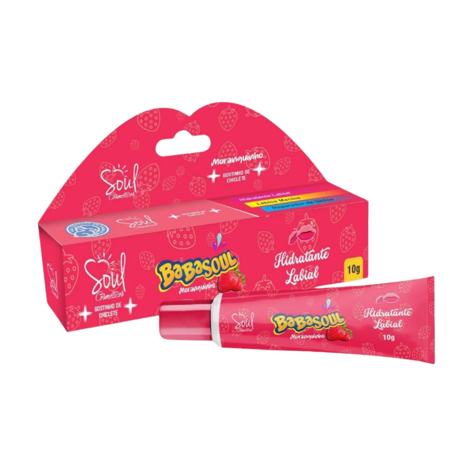 Hidratante Labial Gostinho de Chiclete Moranguinho Babasoul Soul Cosméticos (0665)