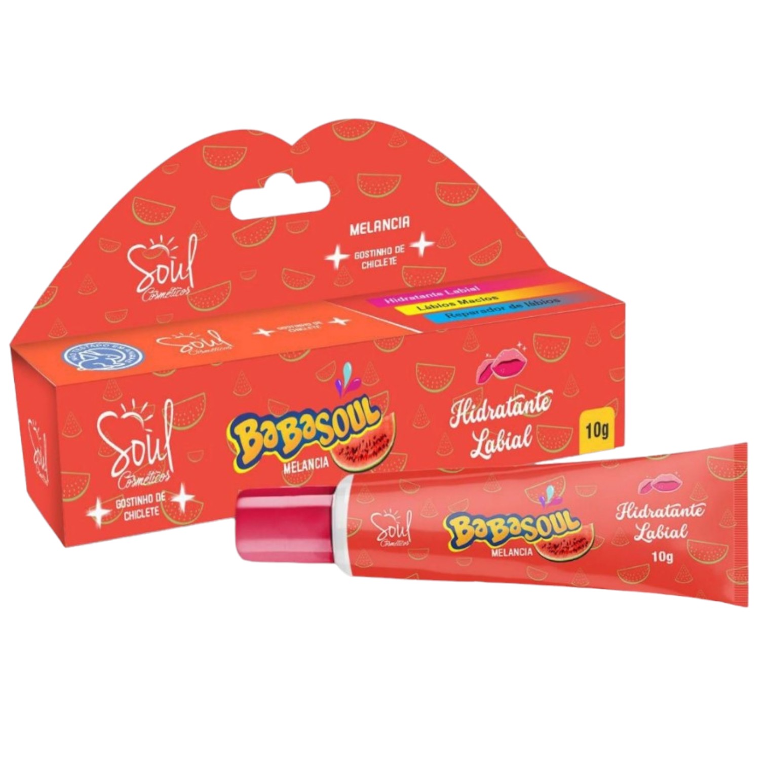 Hidratante Labial Gostinho de Chiclete Melancia Babasoul Soul Cosméticos (0702)