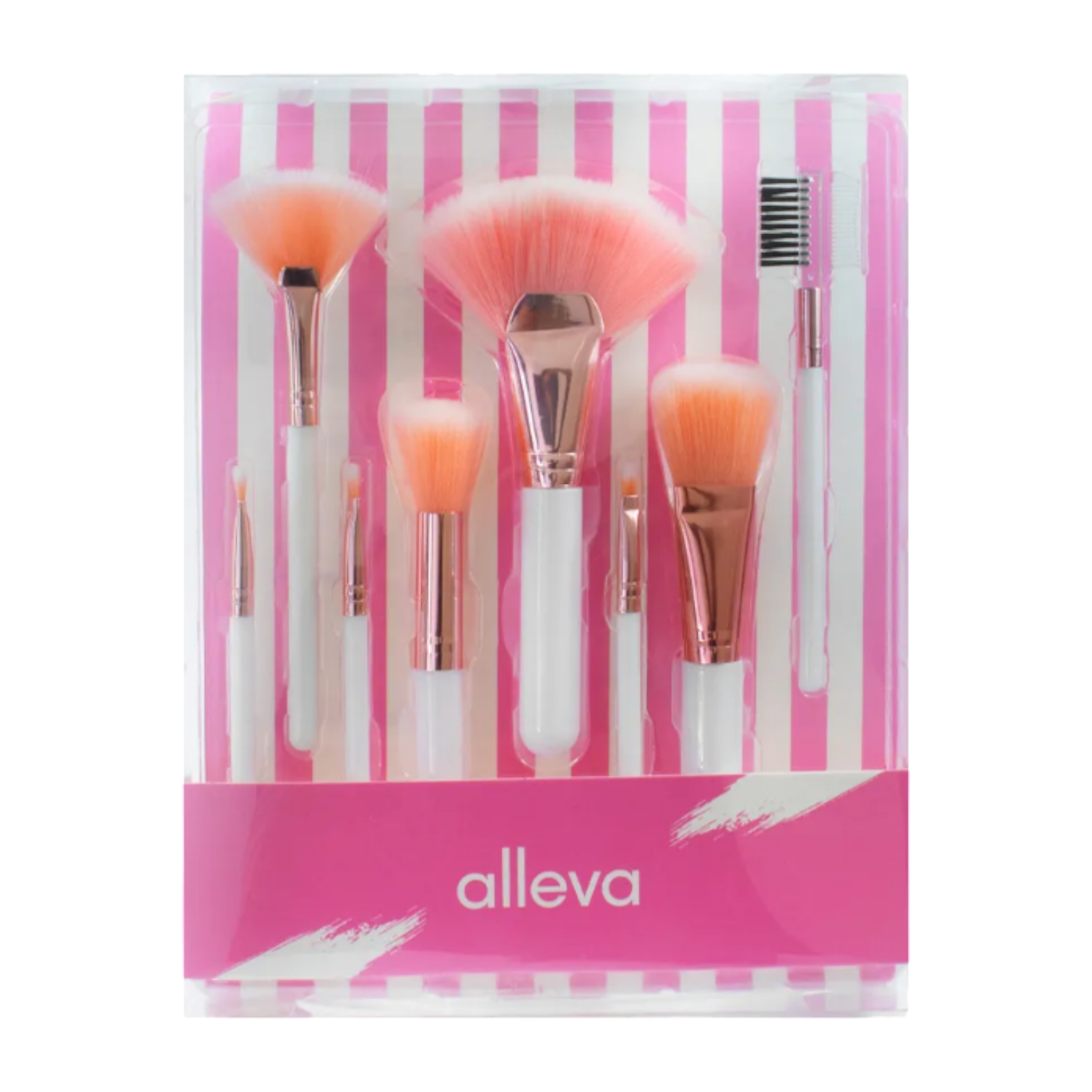 Kit Com 8 Pincéis Para Maquiagem Alleva (0005)