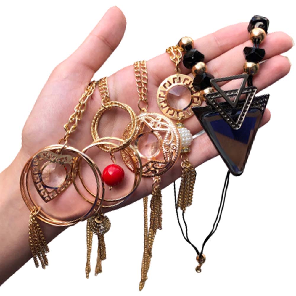 KIT COM 5 COLARES E PINGENTES AJUSTAVEL (08981)