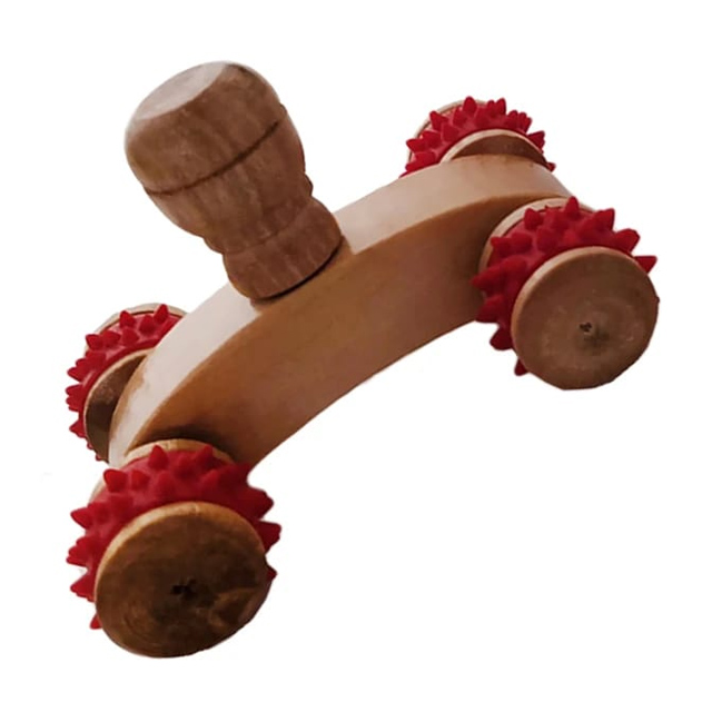 Massageador Manual Carrinho De Madeira Com Rodinhas Maderotepia (09051)