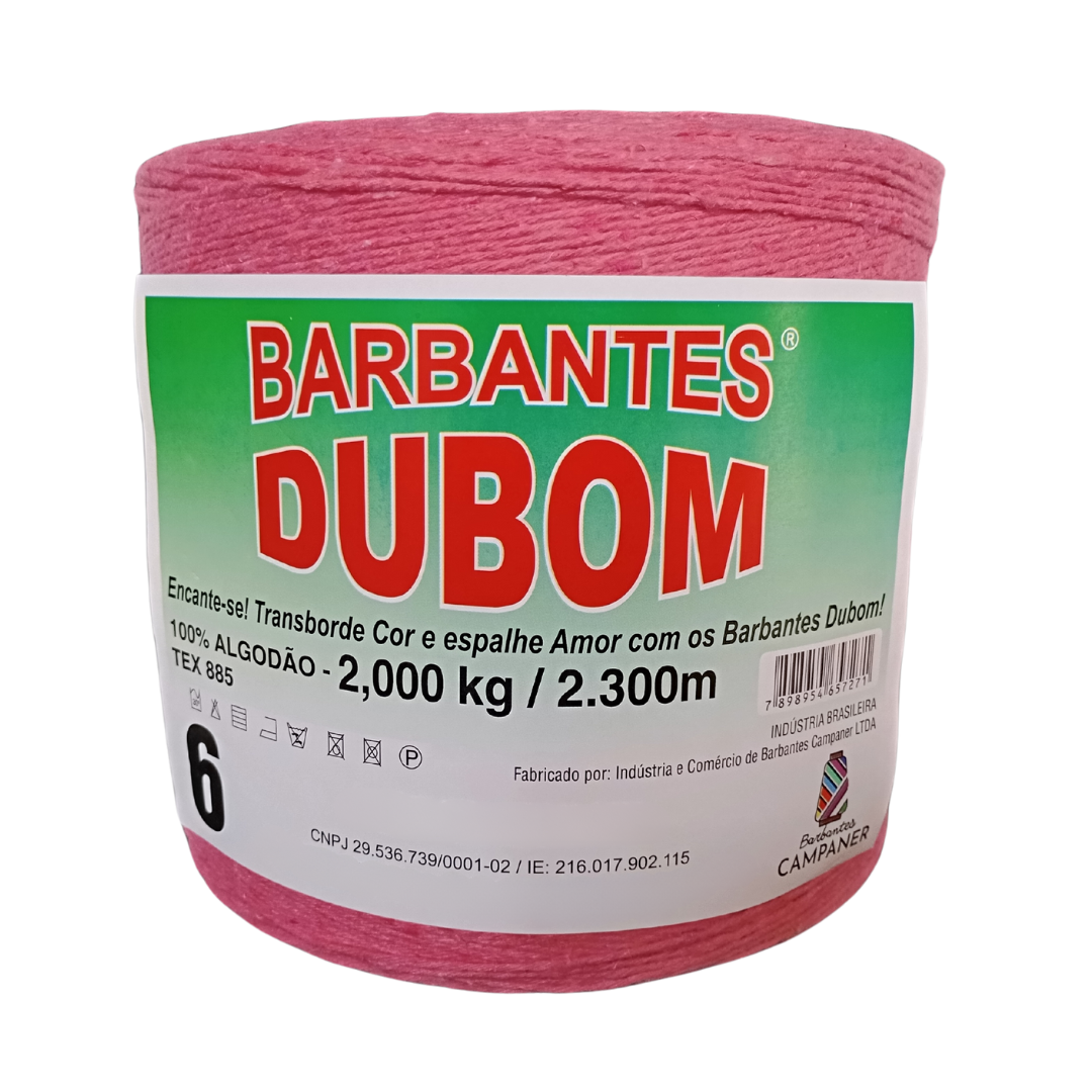 Barbante Dubom Rosa Escuro - 2 Kg - Fio 6 - 2300m (1208)